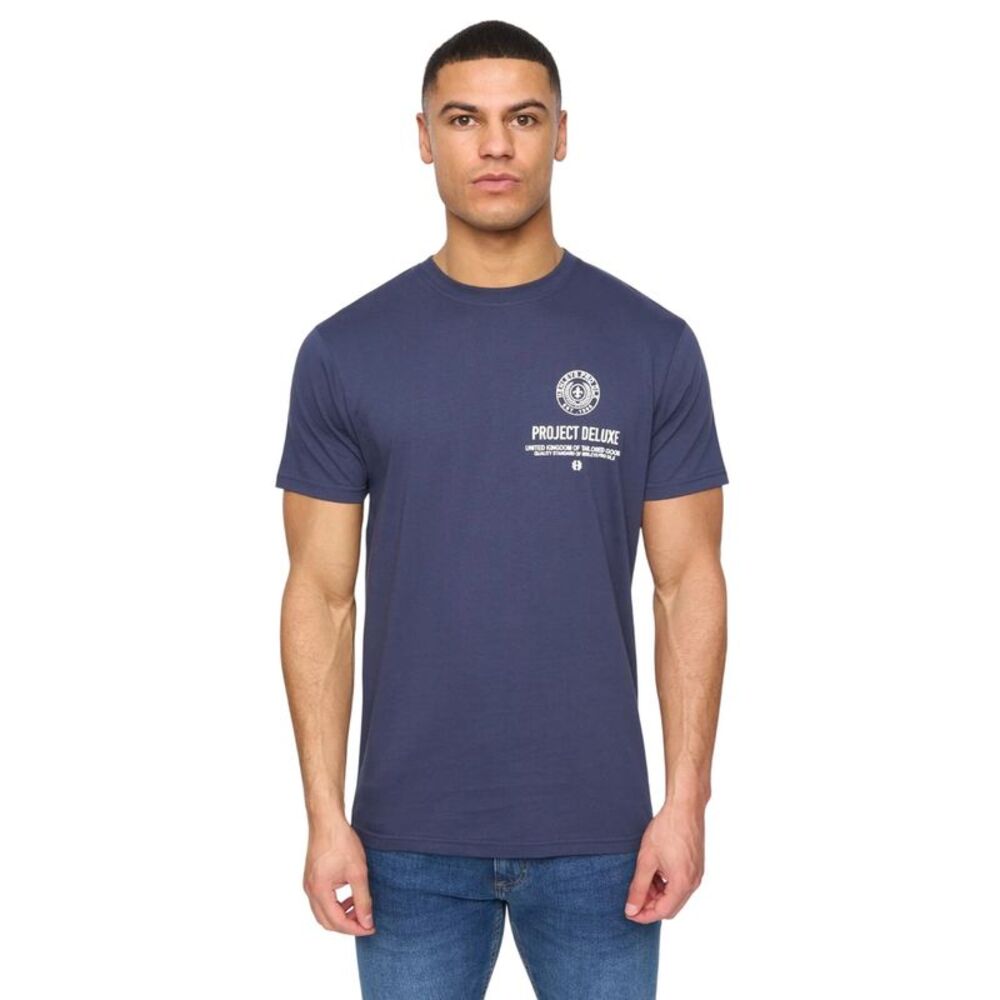 Henleys Mens Henstamp Cotton T-Shirt / Navy